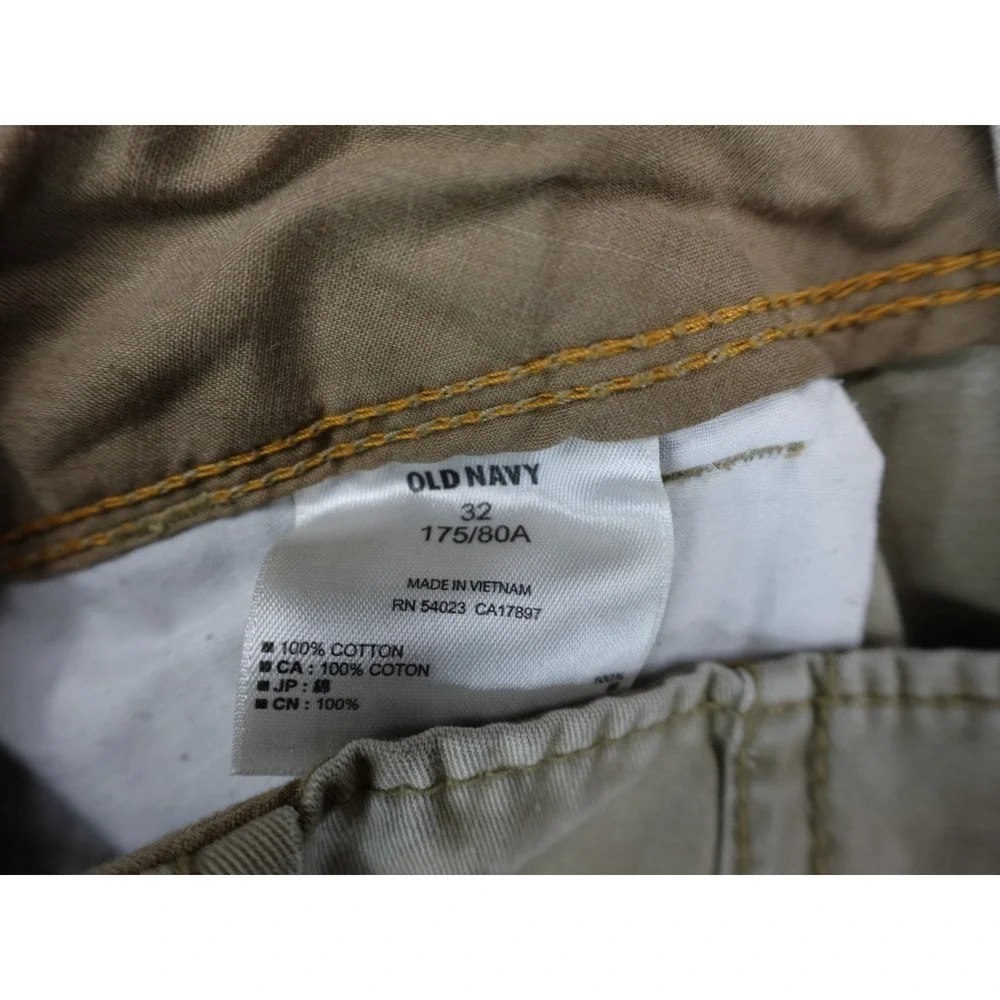 Old Navy Mens Cargo Shorts Khaki‎ Tan Cotton Twill Multi Pocket Size 32W